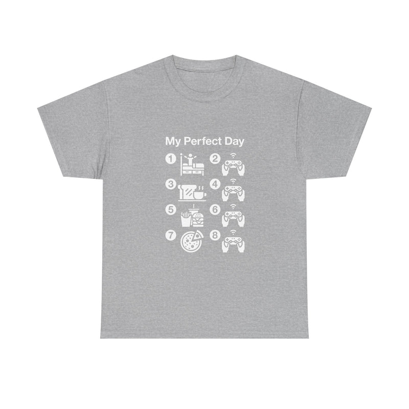 My Perfect Day T-shirt, Gamer Life Shirt, Funny Gaming Tee, Snack Lover Gift, Geek T-Shirt, Nerd Shirt, Video Game Humor Apparel