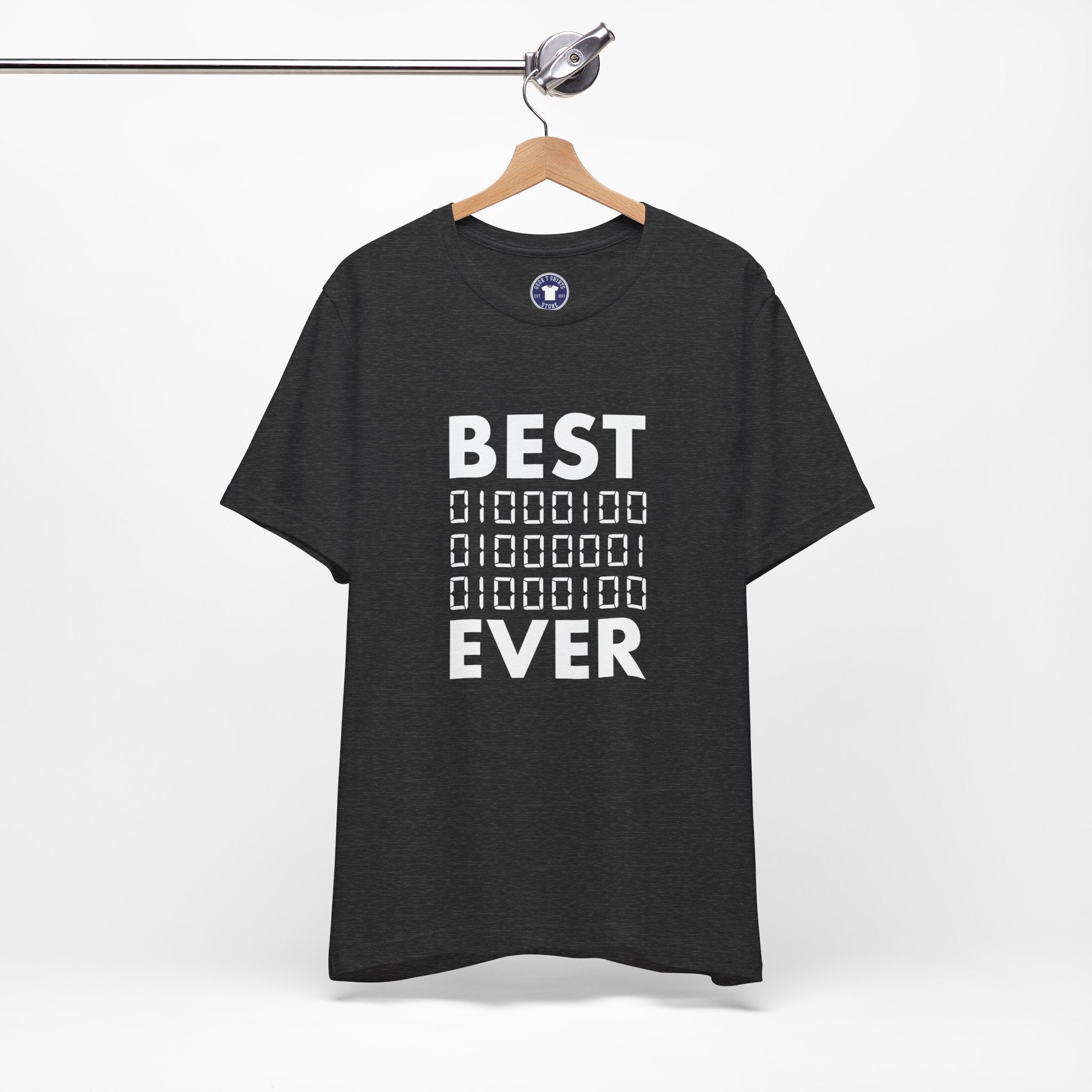 Best Dad Ever In Binary Code - Premium Unisex Crewneck T-Shirt