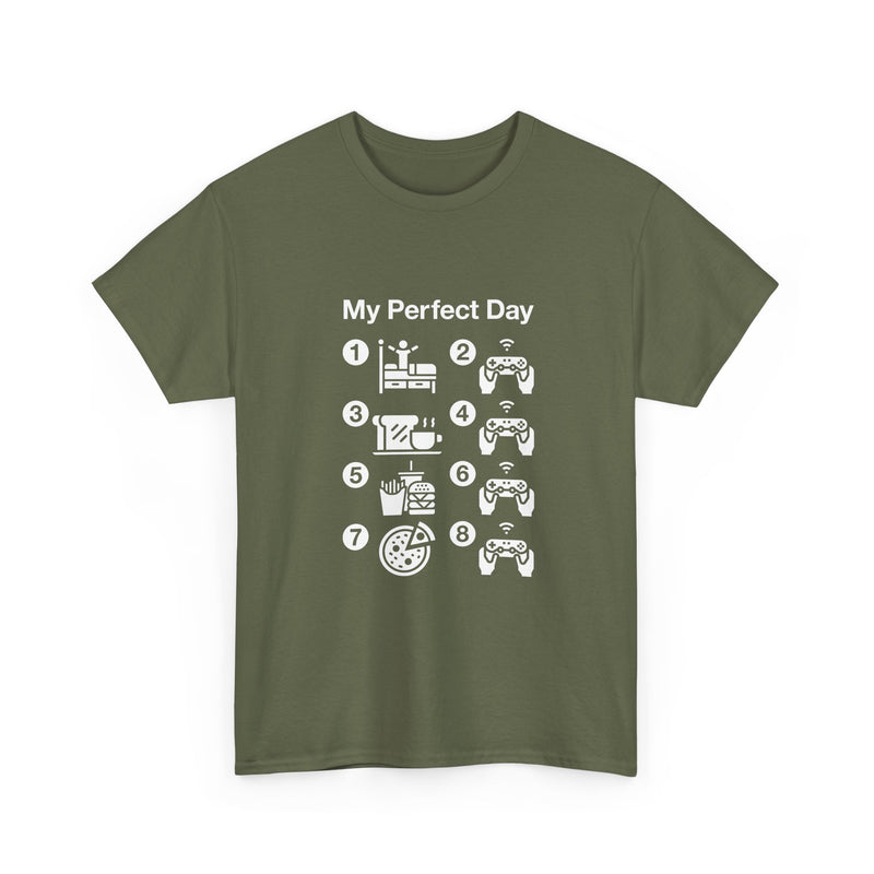 My Perfect Day T-shirt, Gamer Life Shirt, Funny Gaming Tee, Snack Lover Gift, Geek T-Shirt, Nerd Shirt, Video Game Humor Apparel