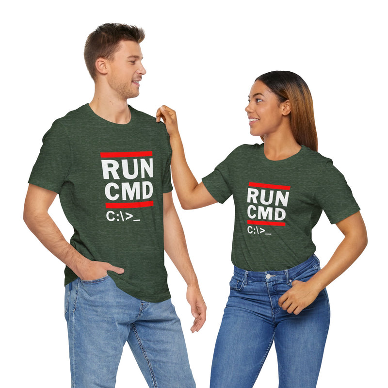Run CMD C - IT Shirt - Funny Coder Shirt - MS-Dos - Premium Unisex Crewneck T-shirt