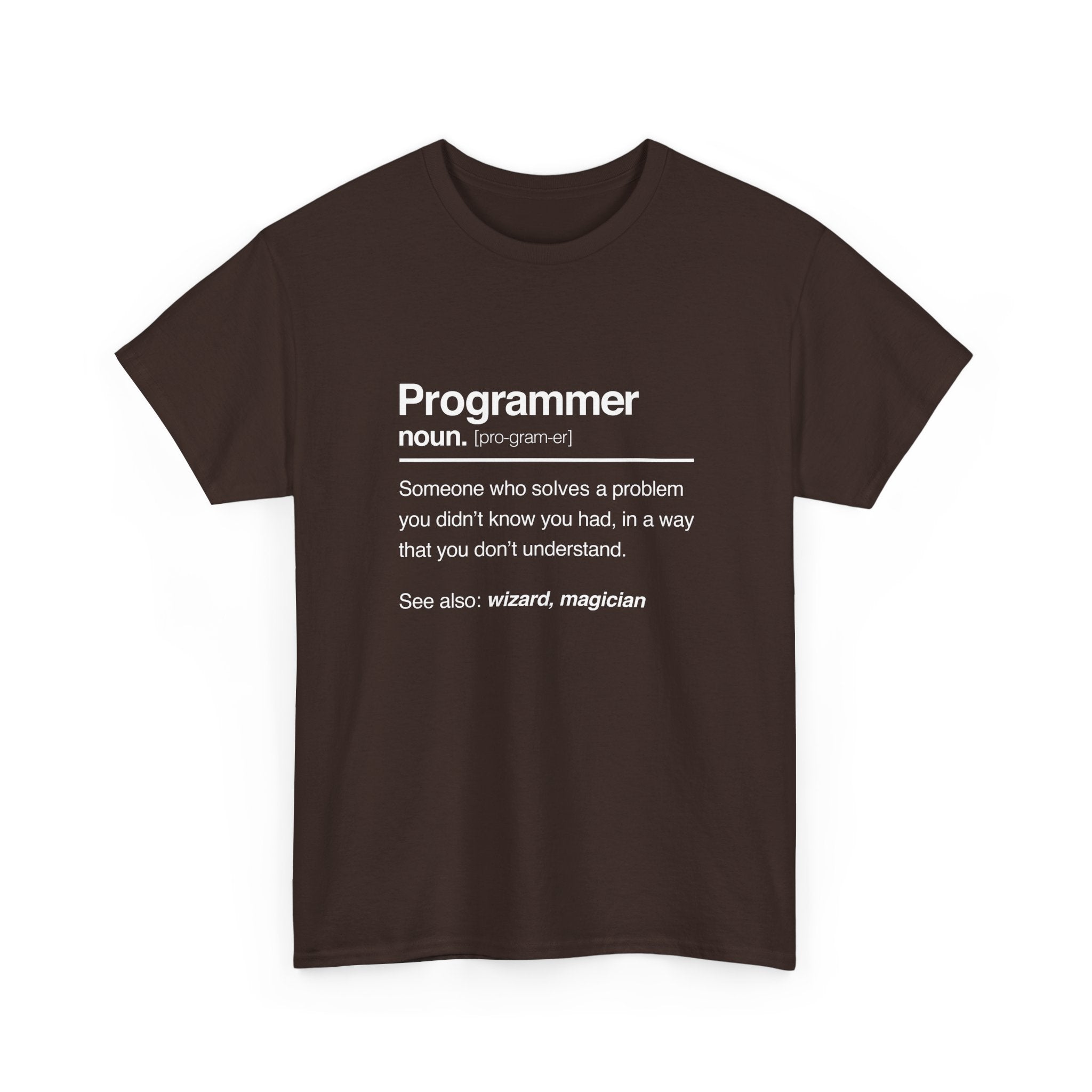 Programmer Noun Coding T-Shirt - Nerd Shirt - It Shirt - Regular Unisex Crewneck T-Shirt