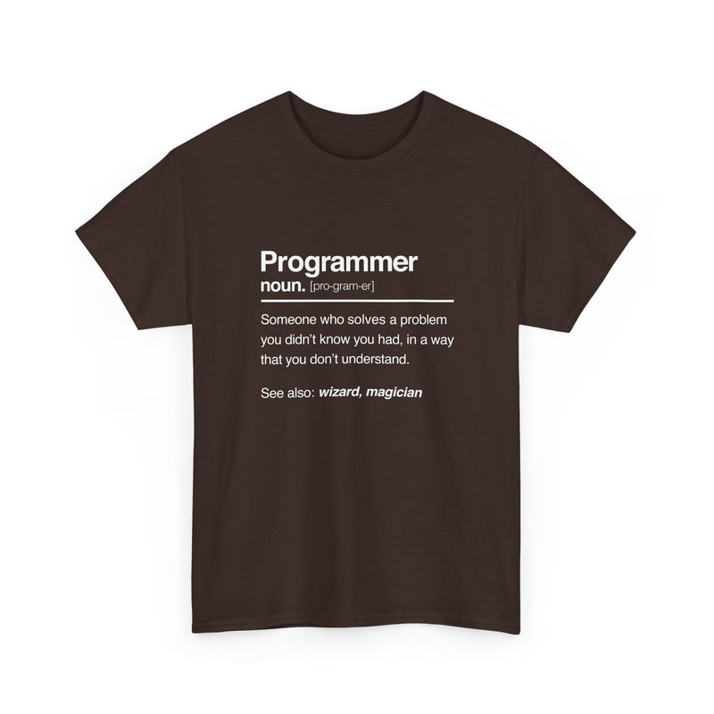 Programmer Noun Coding T-Shirt - Nerd Shirt - It Shirt - Regular Unisex Crewneck T-Shirt