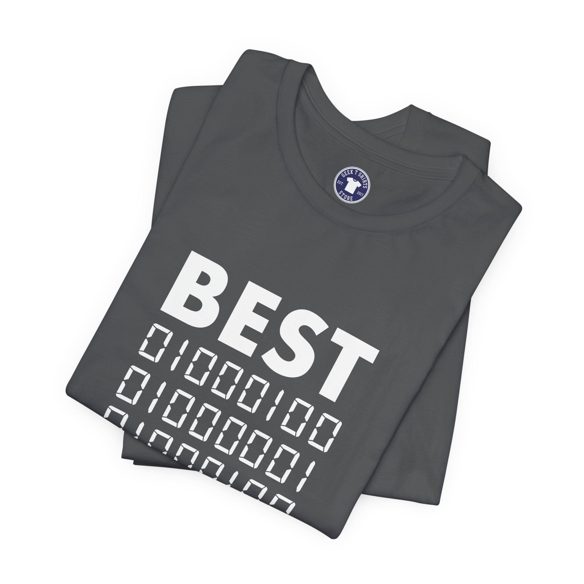 Best Dad Ever In Binary Code - Premium Unisex Crewneck T-Shirt
