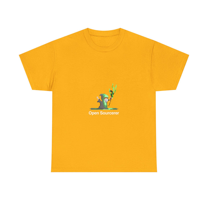 Open Sourcerer Geek T-Shirt, Nerd Shirt, Pixel Art Mage Tee, Retro Gaming Shirt, Programmer Gift, Tech Humor Top, Coding Wizard Tee