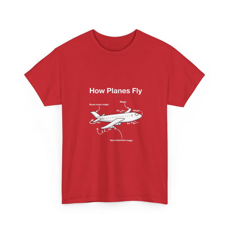 Funny Airplane Magic T-Shirt, Aviation Humor Tee, Geek T-Shirt, Nerd Shirt, Flight Lover Gift, Airplane Diagram Top, Sarcastic Travel Shirt