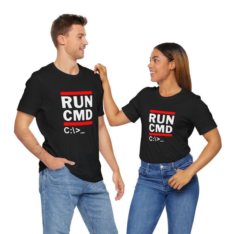 Run CMD C - IT Shirt - Funny Coder Shirt - MS-Dos - Premium Unisex Crewneck T-shirt