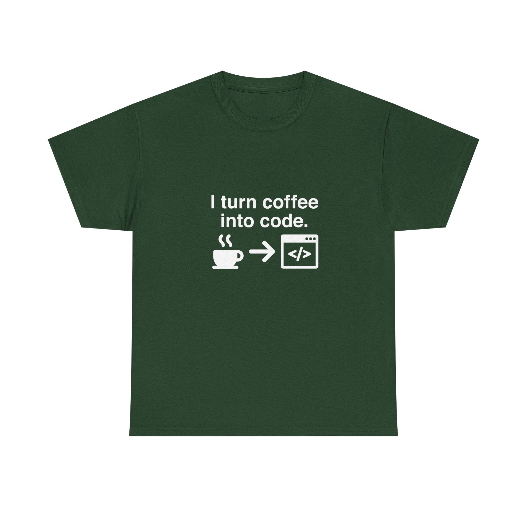 I Turn Coffee Into Code - Coder Shirt -  Unisex Crewneck T-Shirt