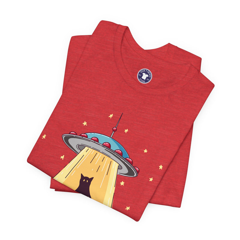 Cat Ufo Abduction - Ufo Shirt - Premium Unisex Crewneck T-Shirt