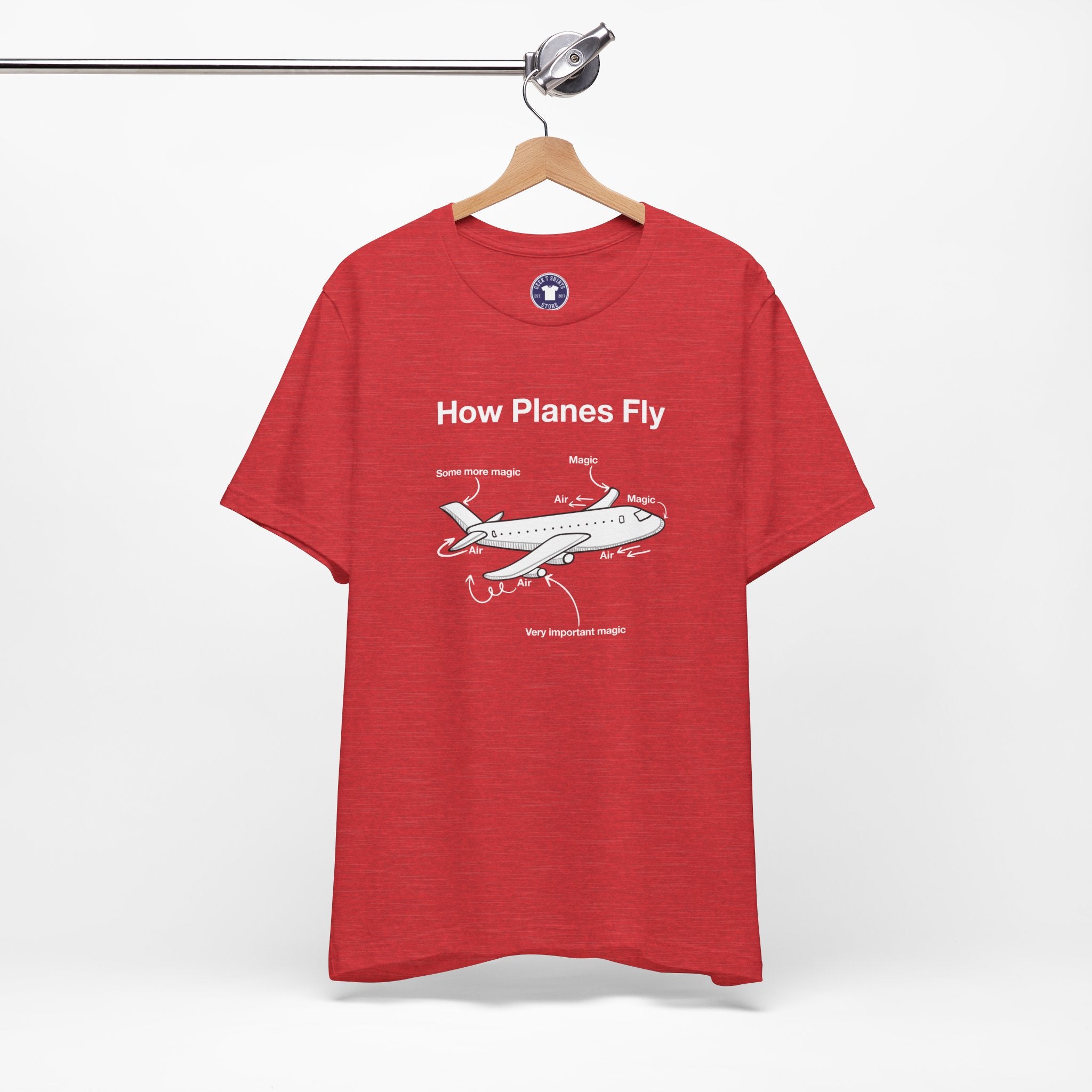 How Planes Fly Funny Aerospace Engineer - Premium Unisex Crewneck T-Shirt