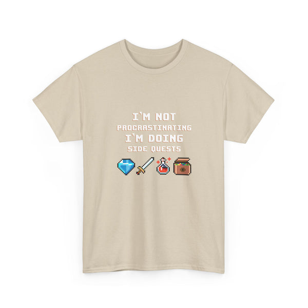 I'm Not Procrastinating T-Shirt, Gamer Tee, Side Quest Shirt, Geek T-Shirt, Nerd Shirt, Video Game Humor, Pixel Art Gift, Casual Wear