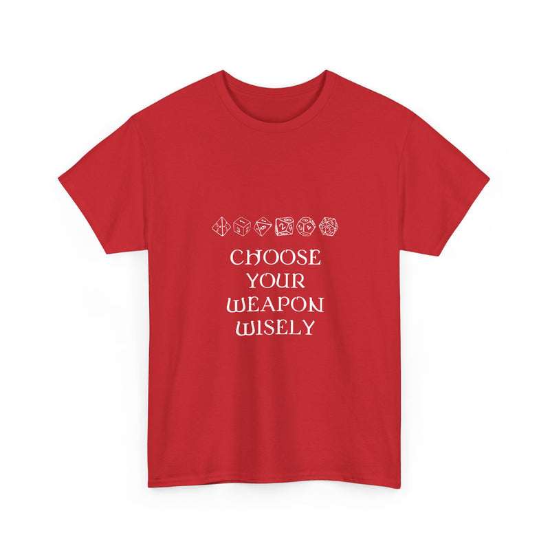 Choose Your Weapon Wisely T-shirt, Dice Gamer Tee, Geek T-Shirt, Nerd Shirt, RPG Player Gift, Tabletop Game Apparel, Dice Lover Present
