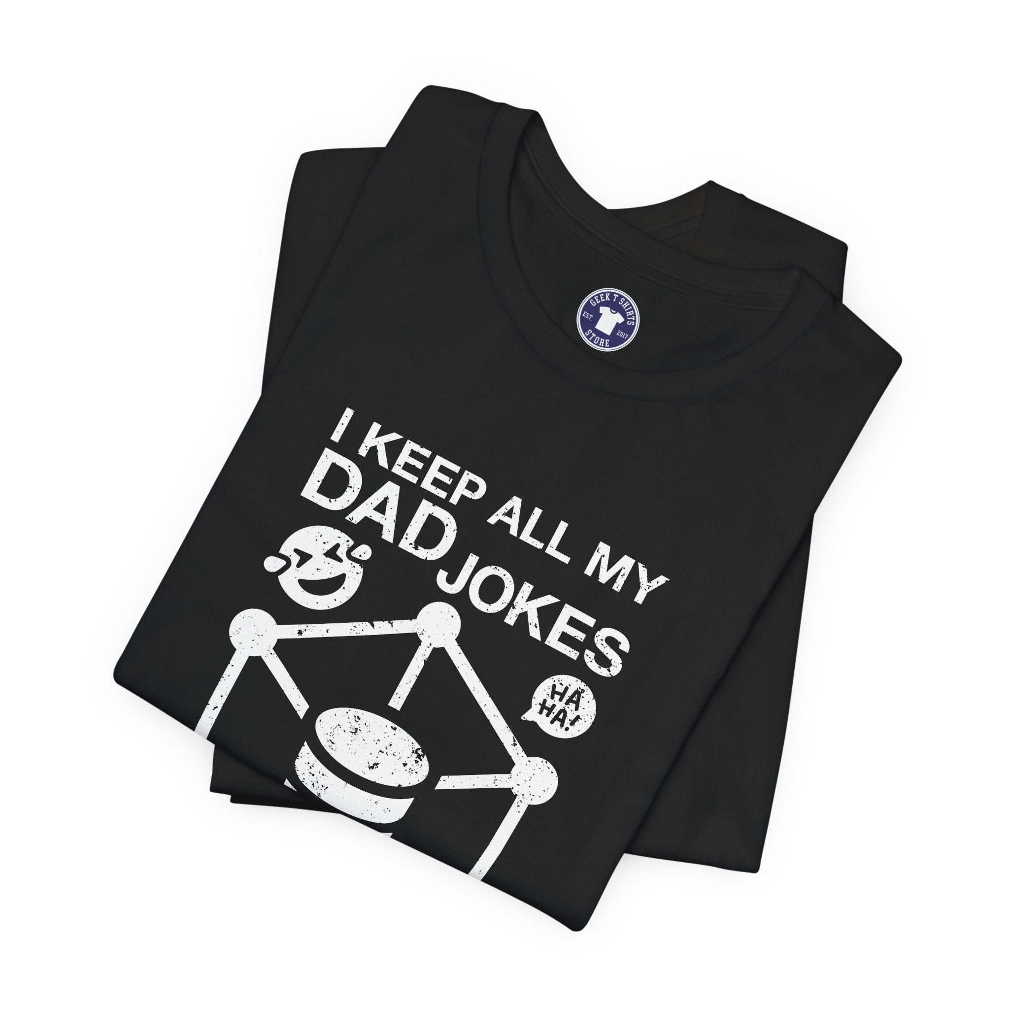 I Keep My Dad Jokes In A Dad-A-Base - Premium Unisex Crewneck T-Shirt
