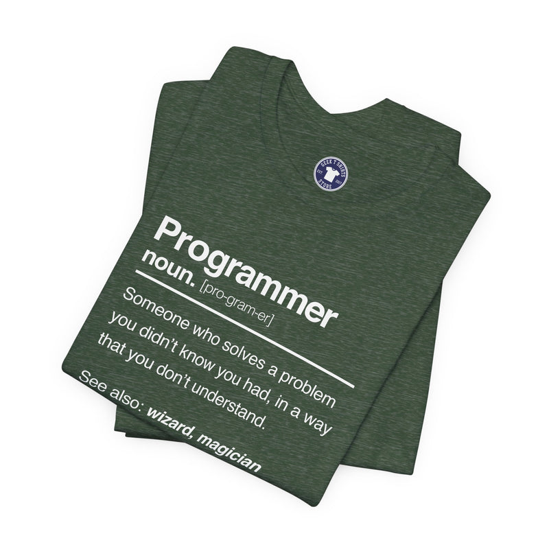 Programmer Noun Coding T-Shirt - Nerd Shirt - It Shirt - Premium Unisex Crewneck T-Shirt