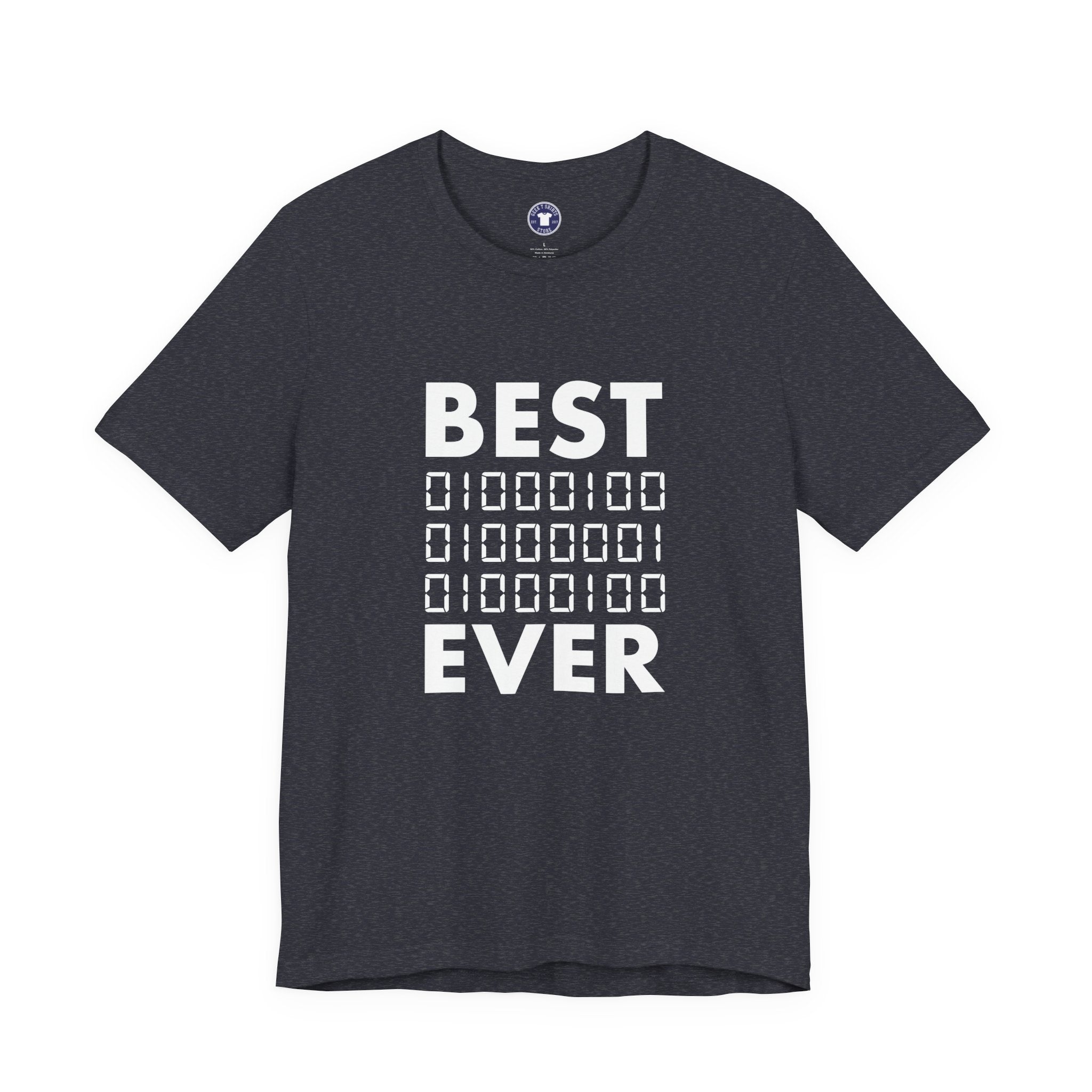 Best Dad Ever In Binary Code - Premium Unisex Crewneck T-Shirt