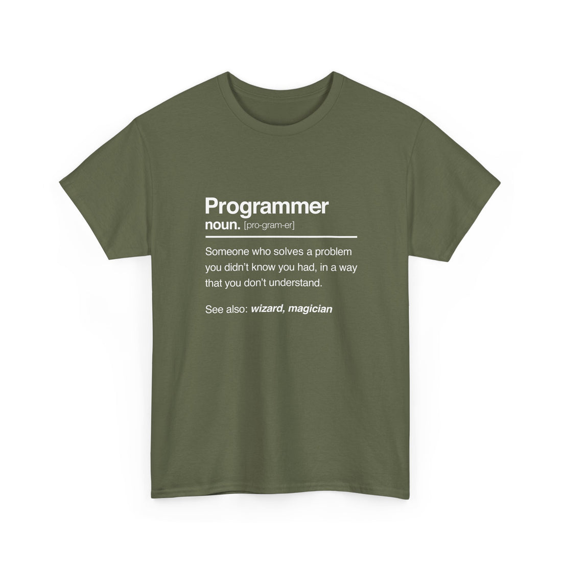 Programmer Noun Coding T-Shirt - Nerd Shirt - It Shirt - Regular Unisex Crewneck T-Shirt