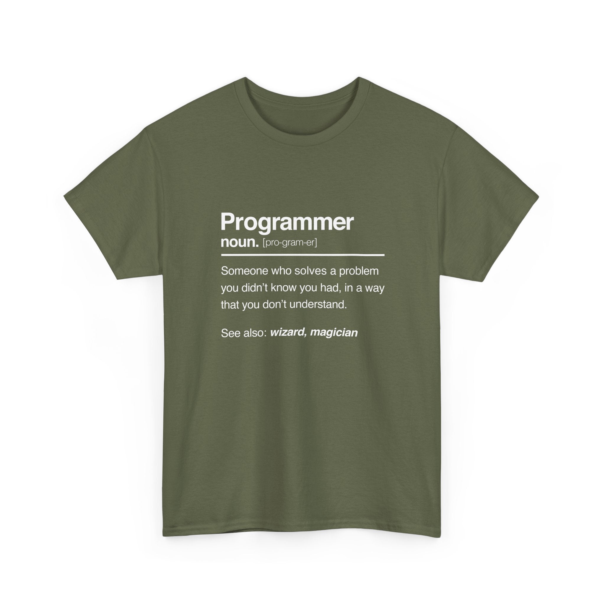 Programmer Noun Coding T-Shirt - Nerd Shirt - It Shirt - Regular Unisex Crewneck T-Shirt