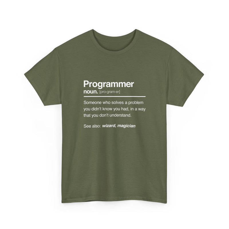 Programmer Noun Coding T-Shirt - Nerd Shirt - It Shirt - Regular Unisex Crewneck T-Shirt