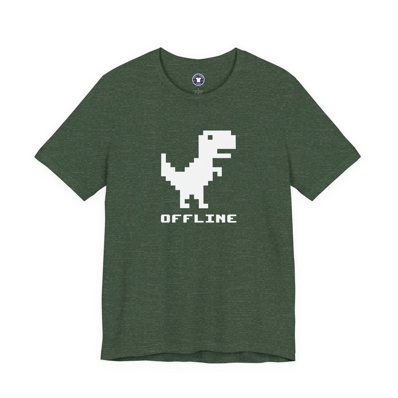 Offline - Pixelated Dinosaur Error Message - Premium Unisex Crewneck T-Shirt