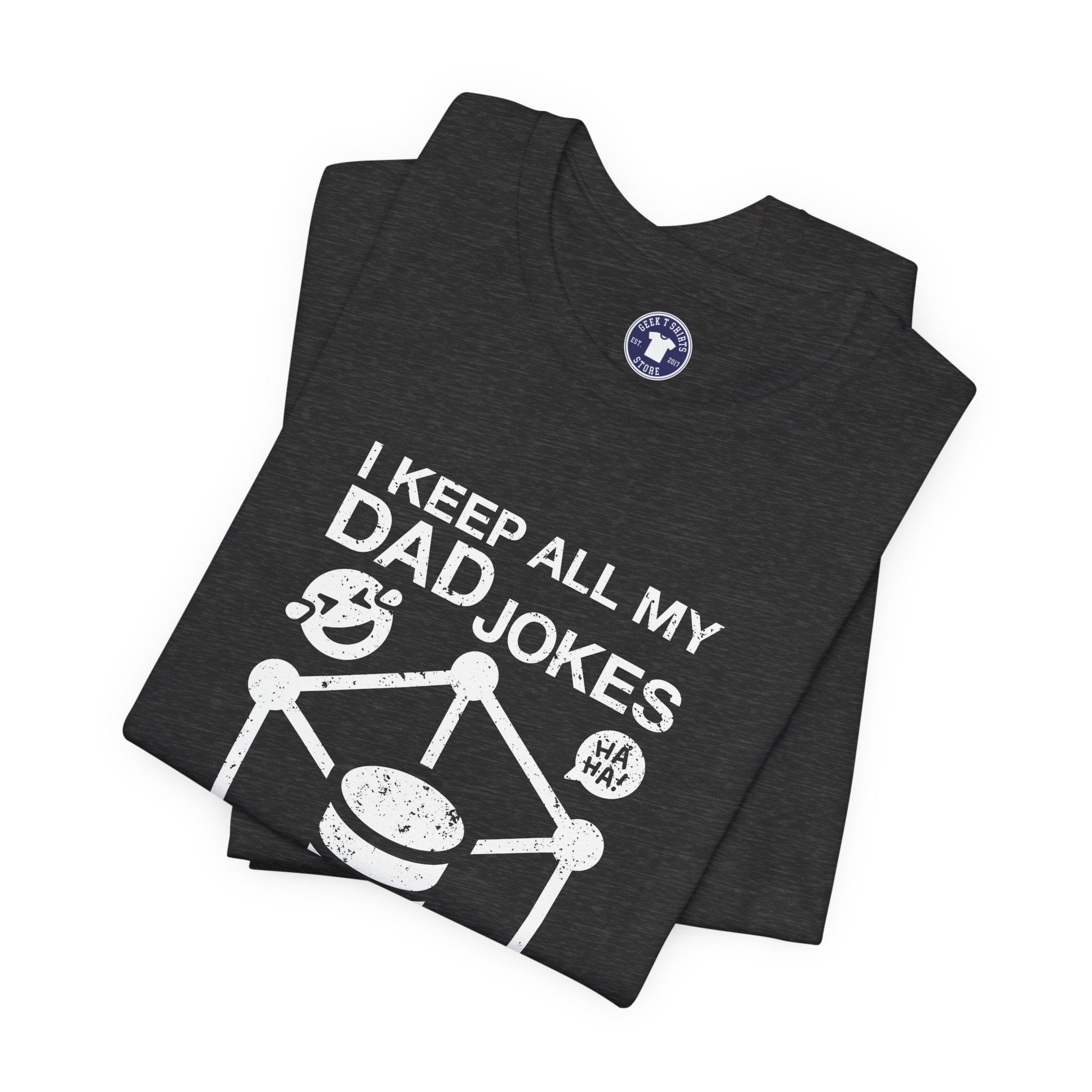 I Keep My Dad Jokes In A Dad-A-Base - Premium Unisex Crewneck T-Shirt