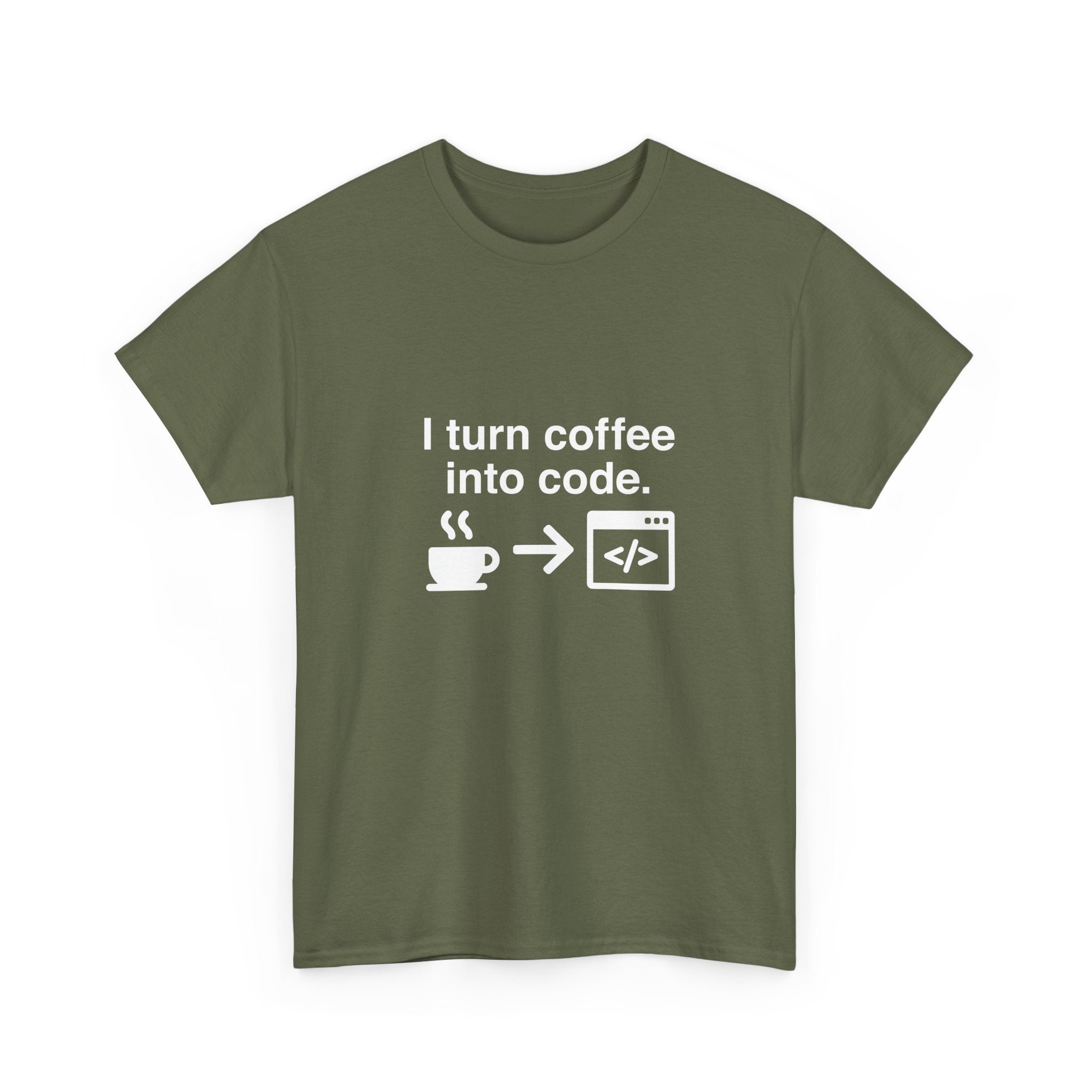 I Turn Coffee Into Code - Coder Shirt -  Unisex Crewneck T-Shirt