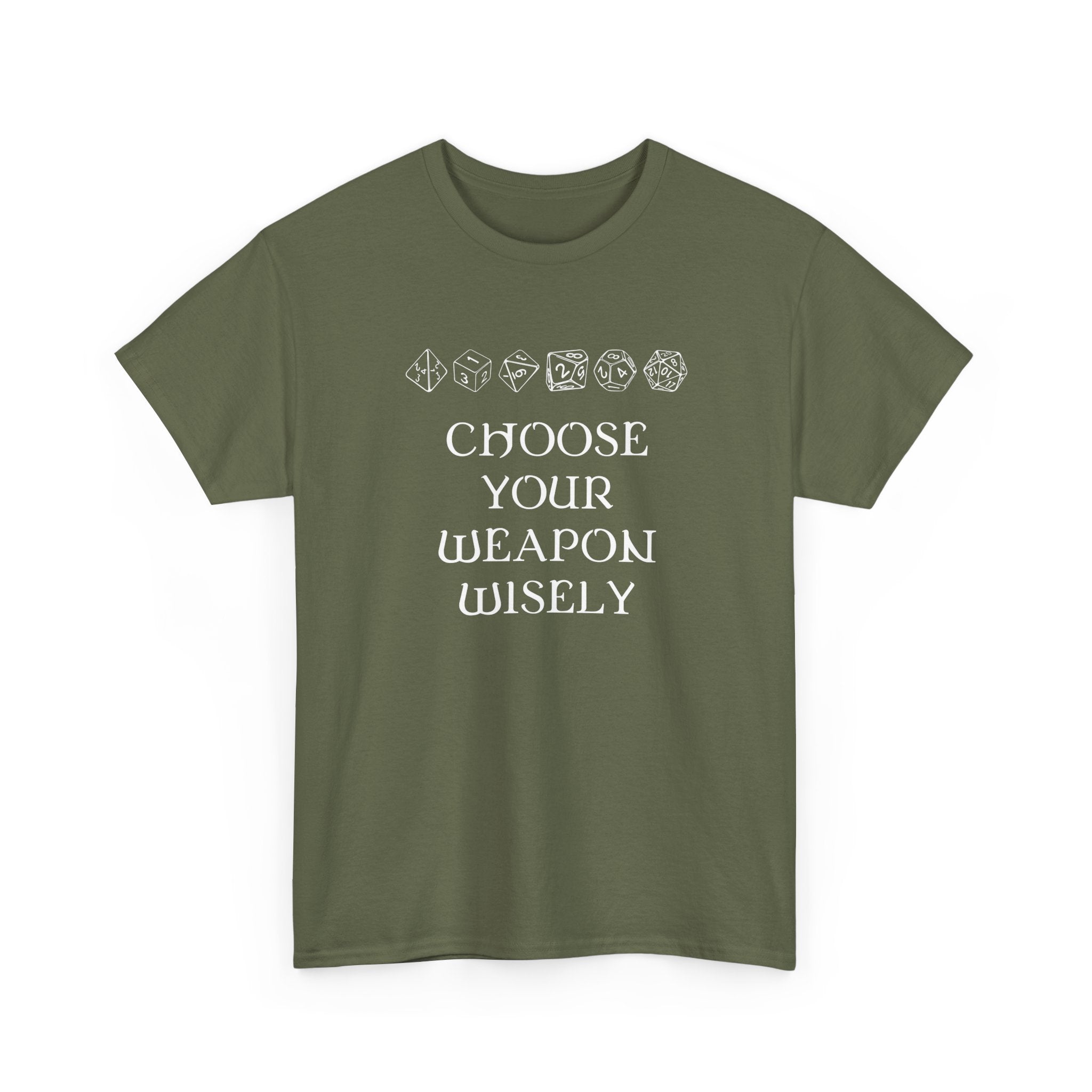 Choose Your Weapon Dnd Role Play Gamer T-Shirt - Dice Fan Shirt -  Unisex Crewneck T-Shirt