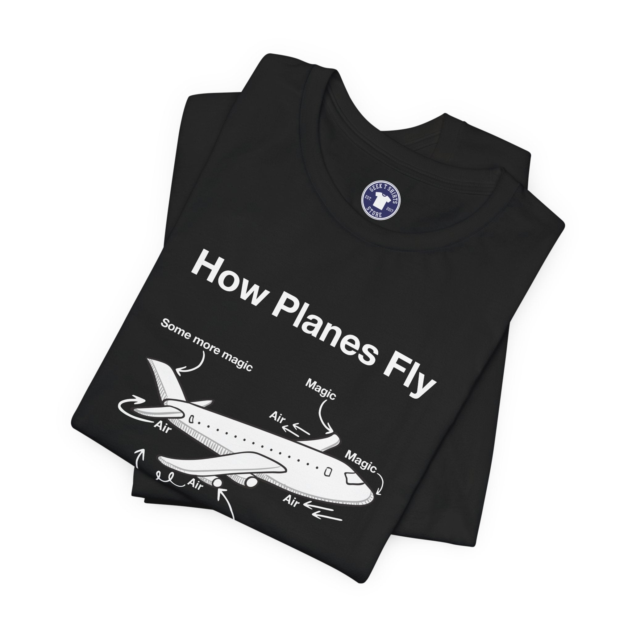 How Planes Fly Funny Aerospace Engineer - Premium Unisex Crewneck T-Shirt
