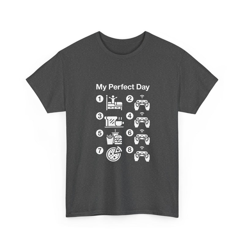 My Perfect Day T-shirt, Gamer Life Shirt, Funny Gaming Tee, Snack Lover Gift, Geek T-Shirt, Nerd Shirt, Video Game Humor Apparel