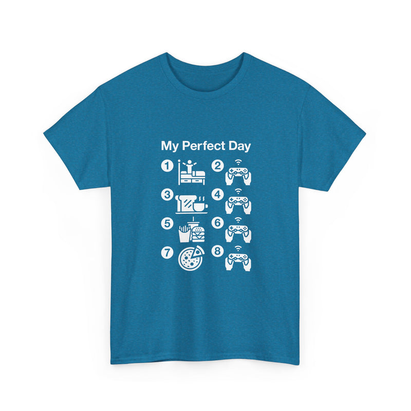 My Perfect Day T-shirt, Gamer Life Shirt, Funny Gaming Tee, Snack Lover Gift, Geek T-Shirt, Nerd Shirt, Video Game Humor Apparel