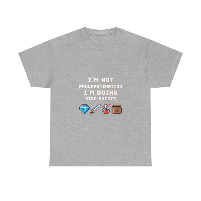 I'm Not Procrastinating T-Shirt, Gamer Tee, Side Quest Shirt, Geek T-Shirt, Nerd Shirt, Video Game Humor, Pixel Art Gift, Casual Wear