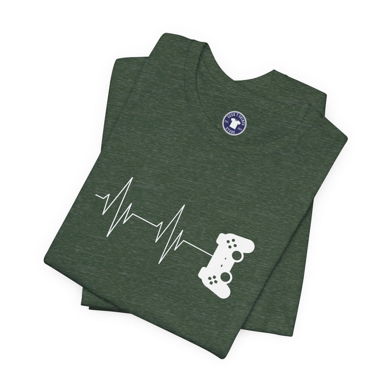 Gamer Heartbeat - Video Gaming Addict Shirt - Premium Unisex Crewneck T-Shirt