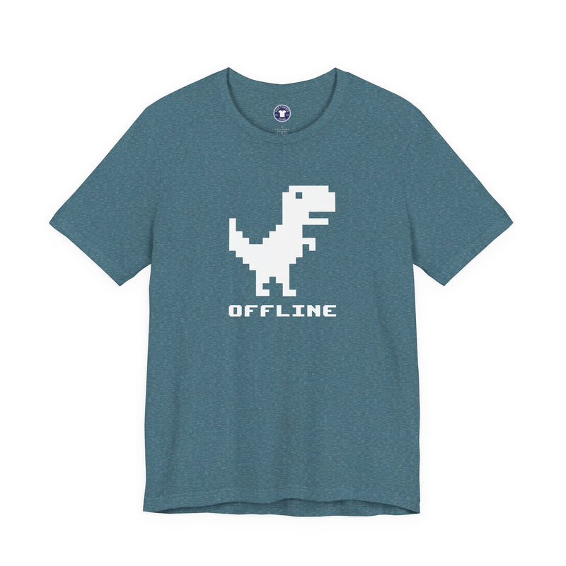 Offline - Pixelated Dinosaur Error Message - Premium Unisex Crewneck T-Shirt