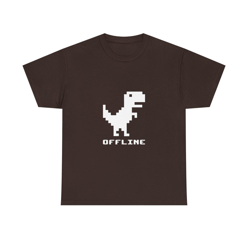 Pixel Dinosaur T-Shirt, Offline Retro Dino Tee, 8-Bit Style Geek T-Shirt, Nerd Shirt, Vintage Gaming Shirt, Fun Tech Gift Apparel