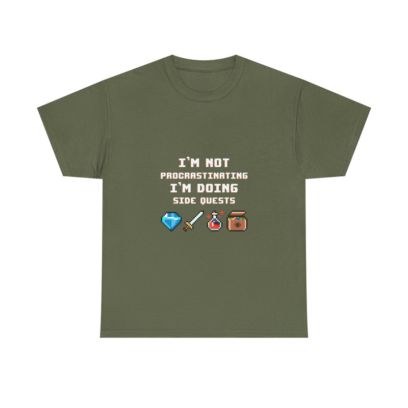 I'm Not Procrastinating T-Shirt, Gamer Tee, Side Quest Shirt, Geek T-Shirt, Nerd Shirt, Video Game Humor, Pixel Art Gift, Casual Wear