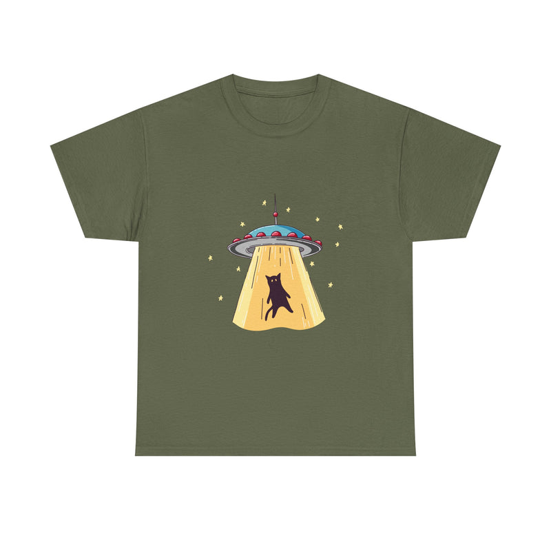 Alien Abduction Cat T-Shirt, UFO Shirt, Space Tee, Sci-Fi Humor Gift, Geek T-Shirt, Nerd Shirt, Funny Cat Art, Outer Space Design Apparel
