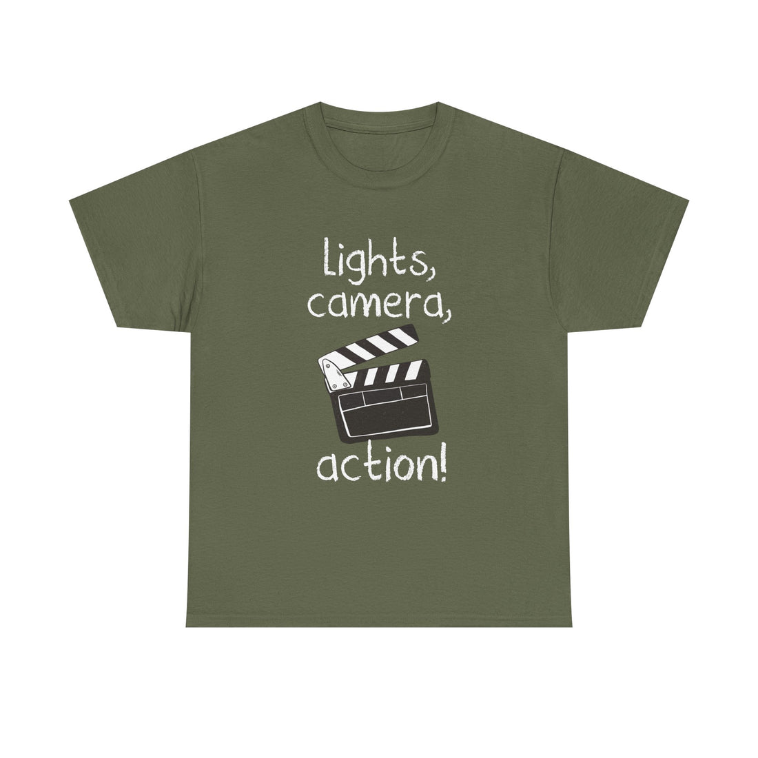 Lights Camera Action T-Shirt, Movie Film Clapboard Tee, Film Buff Gift, Geek T-Shirt, Nerd Shirt, Cinema Lover Top, Film Set Apparel