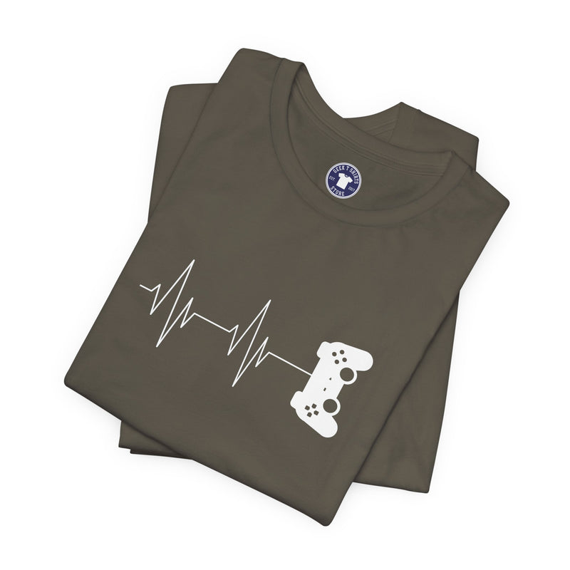 Gamer Heartbeat - Video Gaming Addict Shirt - Premium Unisex Crewneck T-Shirt