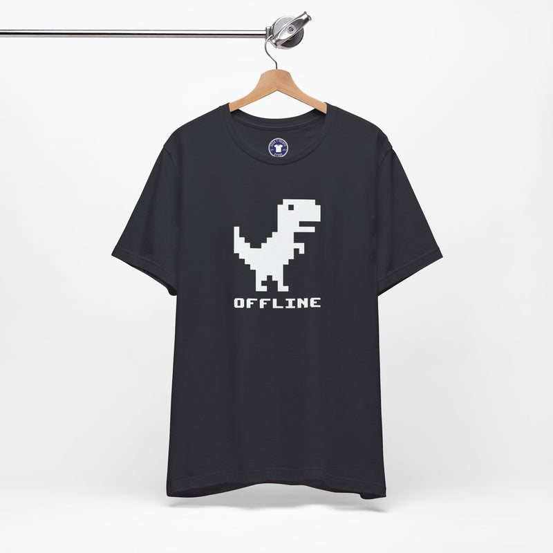Offline - Pixelated Dinosaur Error Message - Premium Unisex Crewneck T-Shirt