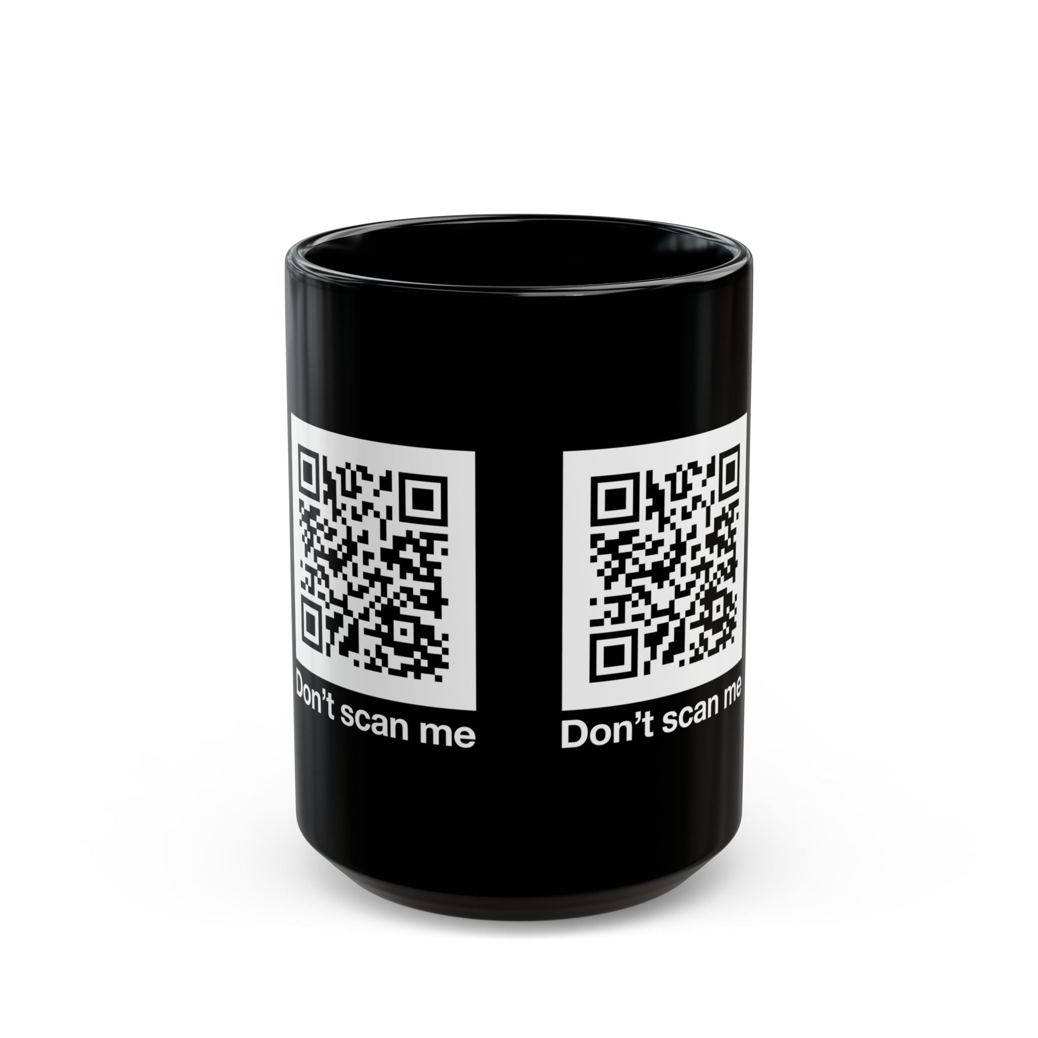 Qr Code Prank - Rick Astley - Dont Scan Me - Black Glossy Mug