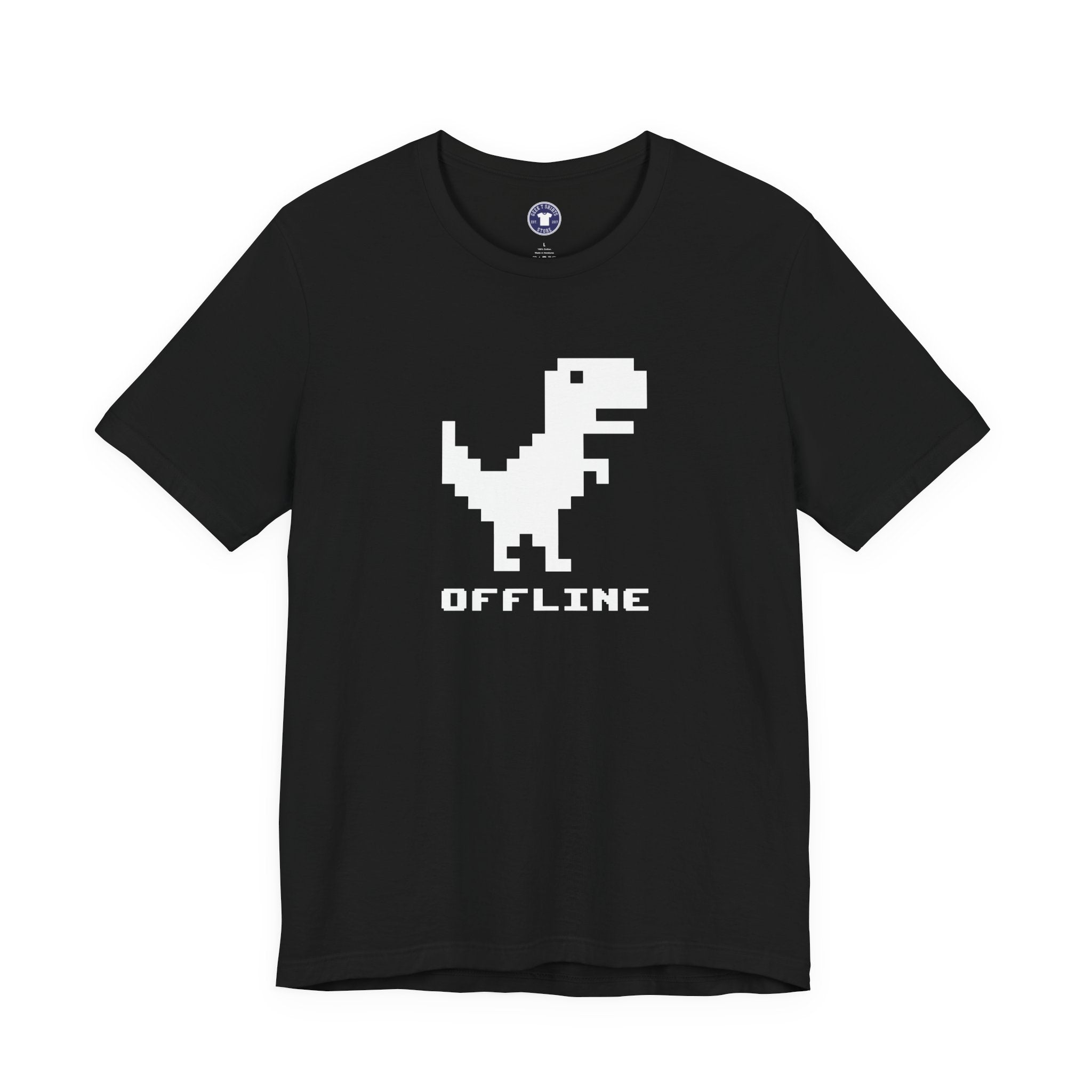 Offline - Pixelated Dinosaur Error Message - Premium Unisex Crewneck T-Shirt
