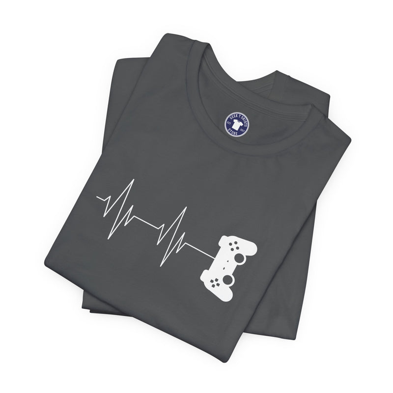 Gamer Heartbeat - Video Gaming Addict Shirt - Premium Unisex Crewneck T-Shirt