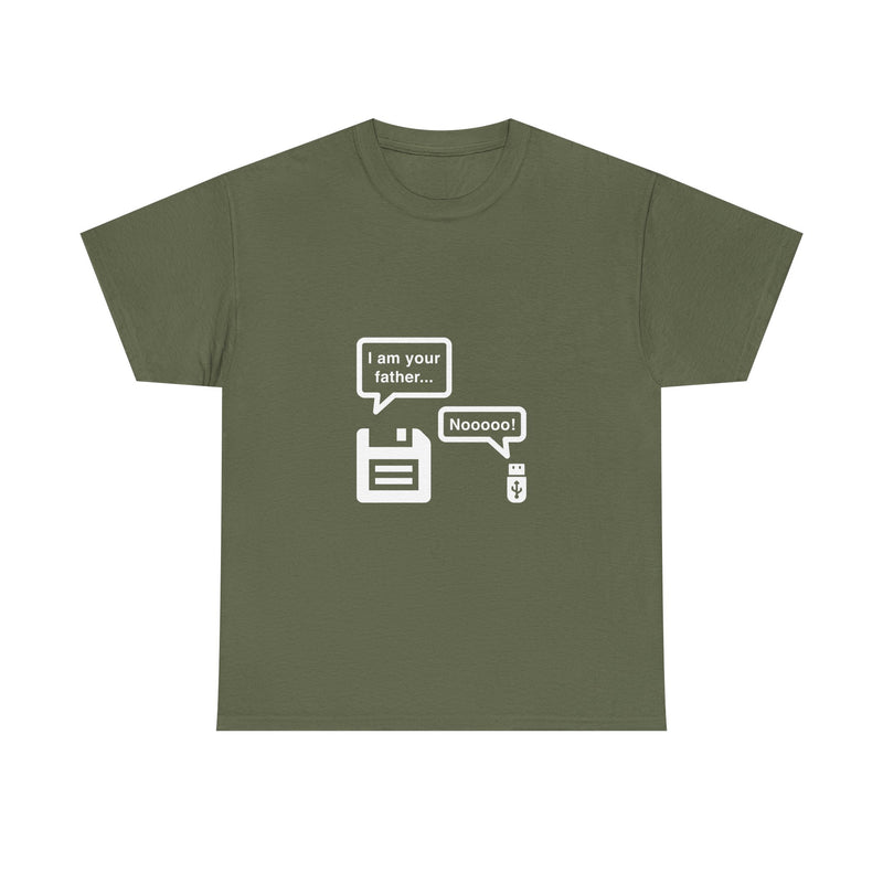 Retro Floppy Disk and USB Humor T-Shirt, Geek T-Shirt, Nerd Shirt, Tech Joke Tee, IT Gift, Programmer Humor Shirt, Digital Nostalgia Top