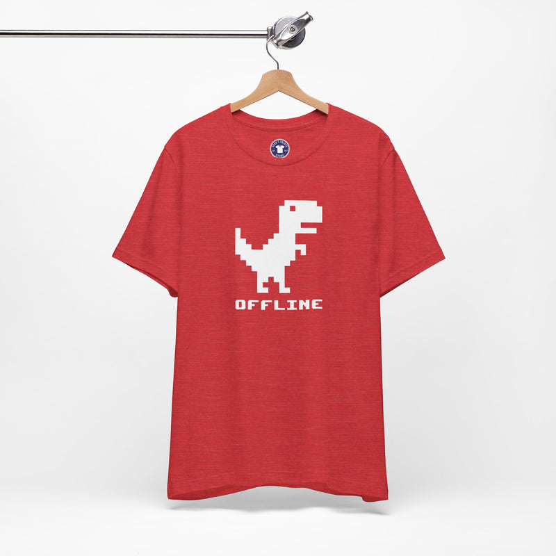 Offline - Pixelated Dinosaur Error Message - Premium Unisex Crewneck T-Shirt
