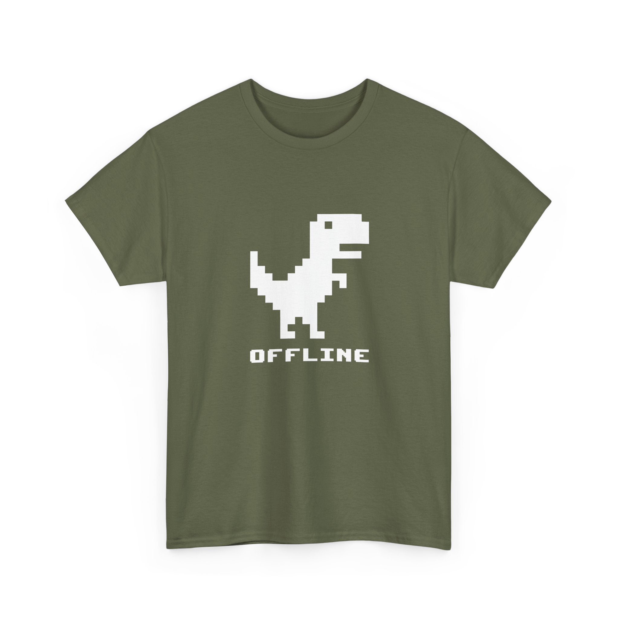 Offline - Pixelated Dinosaur Error Message -  Unisex Crewneck T-Shirt