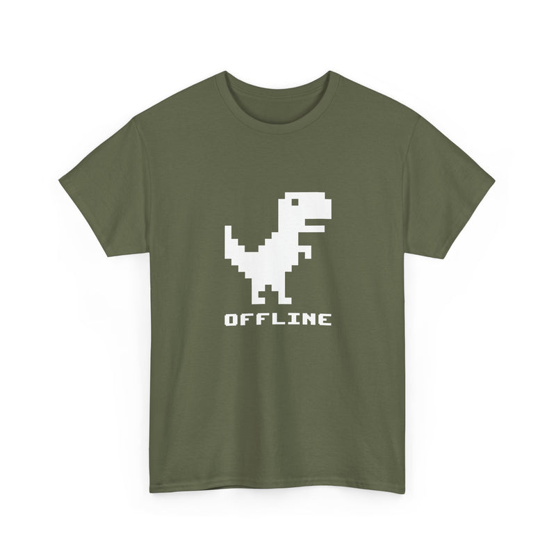 Offline - Pixelated Dinosaur Error Message - Regular Unisex Crewneck T-Shirt