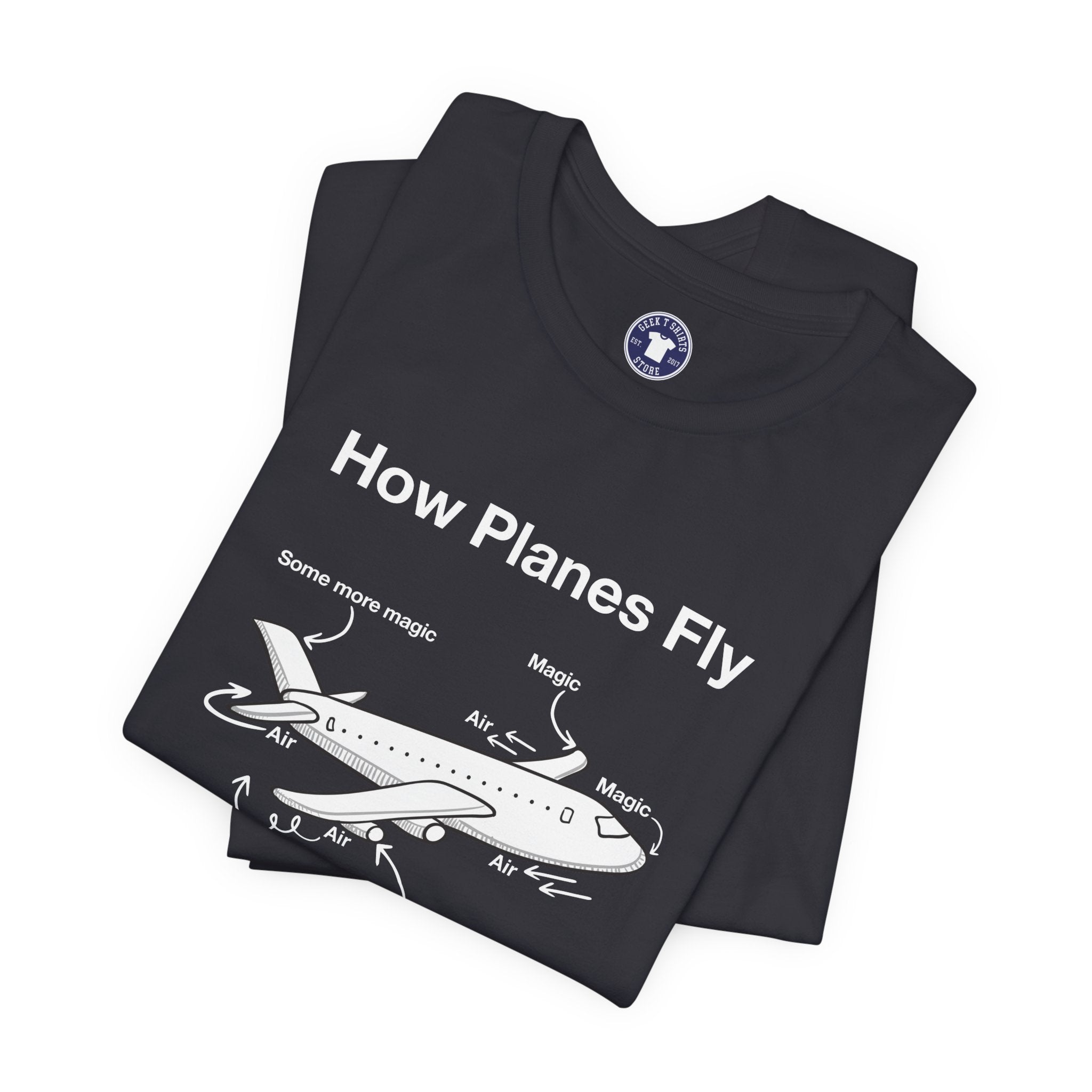 How Planes Fly Funny Aerospace Engineer - Premium Unisex Crewneck T-Shirt