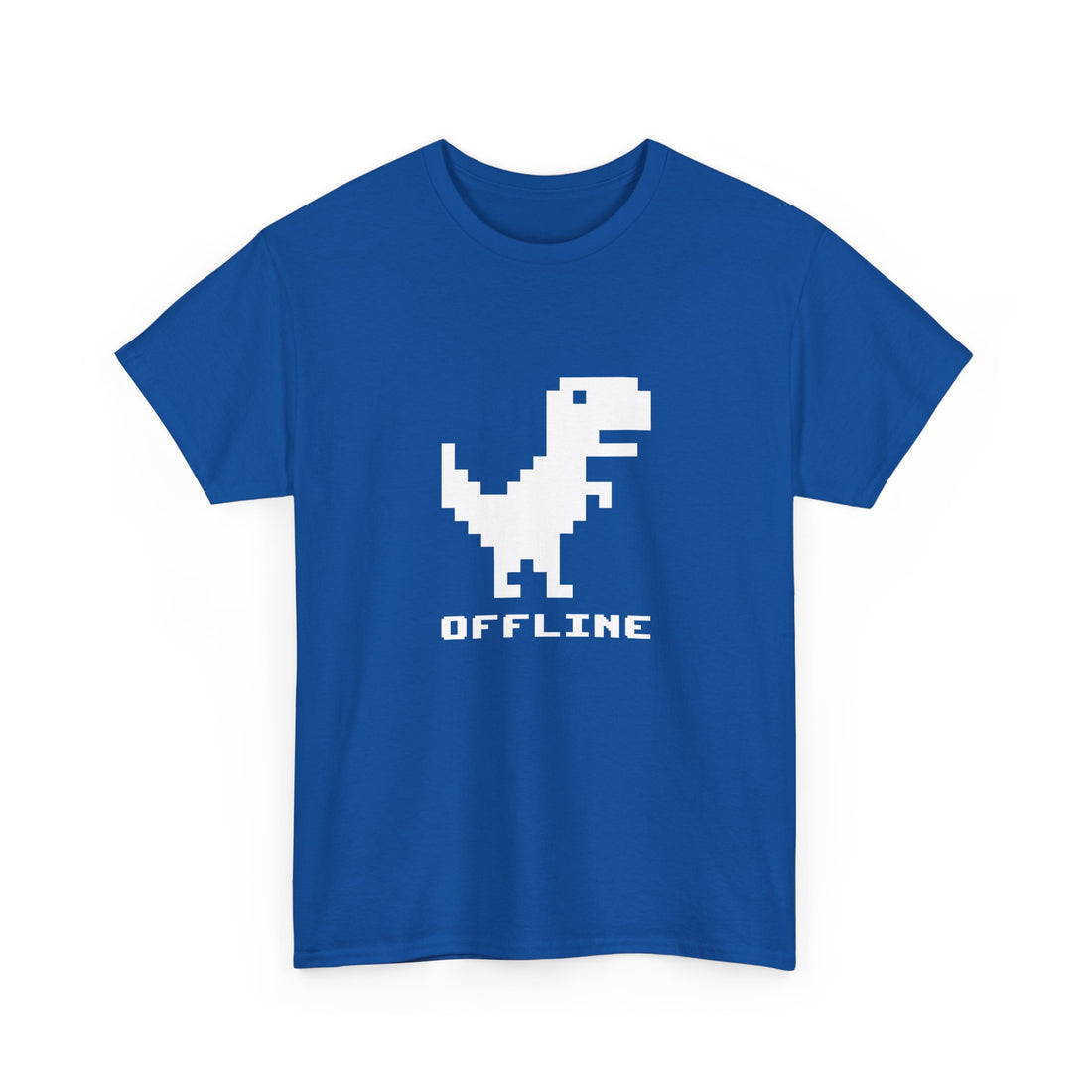 Offline - Pixelated Dinosaur Error Message - Regular Unisex Crewneck T-Shirt