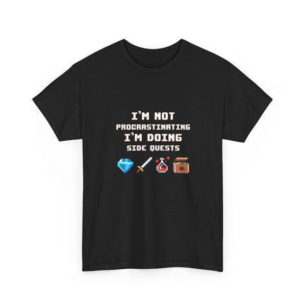 I'm Not Procrastinating T-Shirt, Gamer Tee, Side Quest Shirt, Geek T-Shirt, Nerd Shirt, Video Game Humor, Pixel Art Gift, Casual Wear