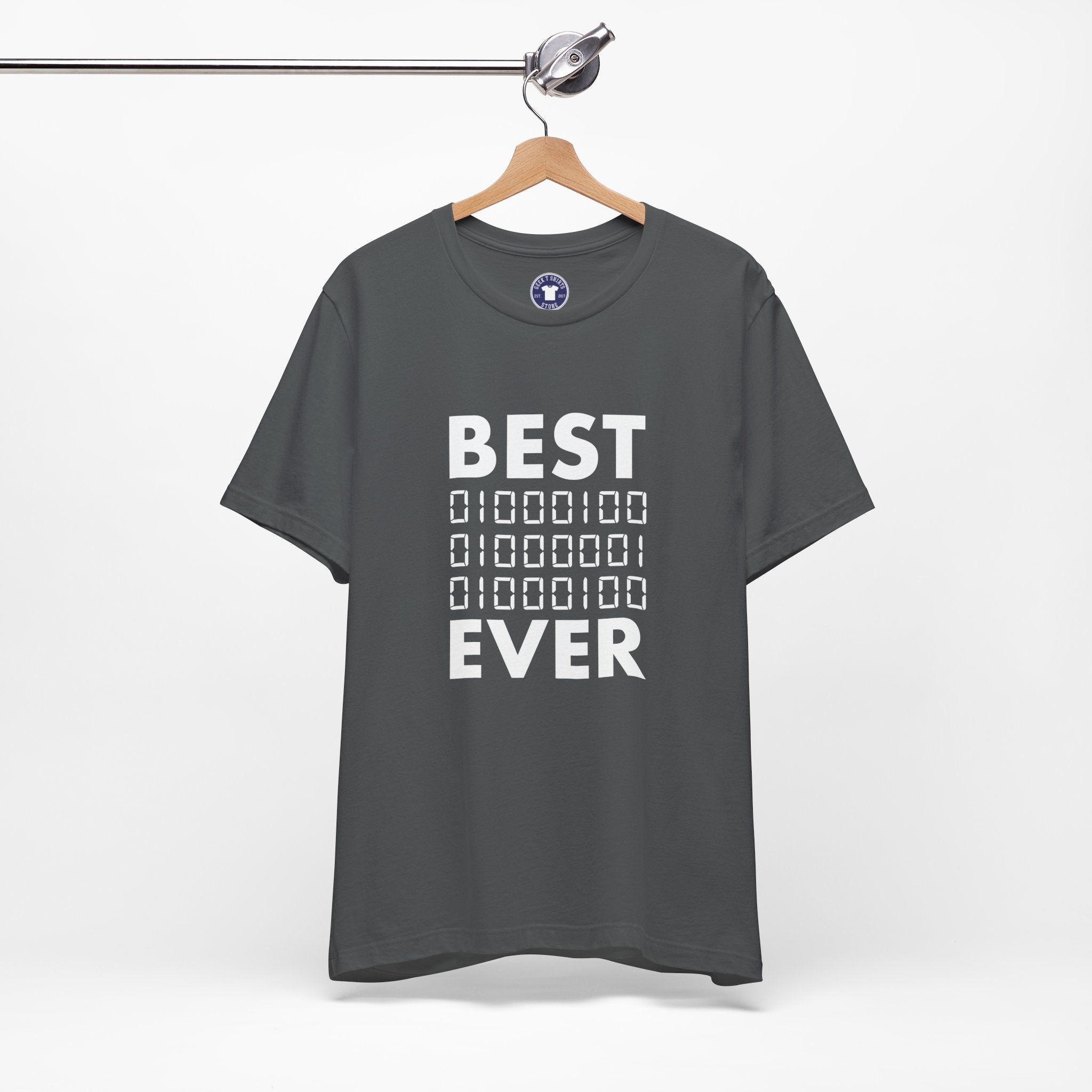 Best Dad Ever In Binary Code - Premium Unisex Crewneck T-Shirt