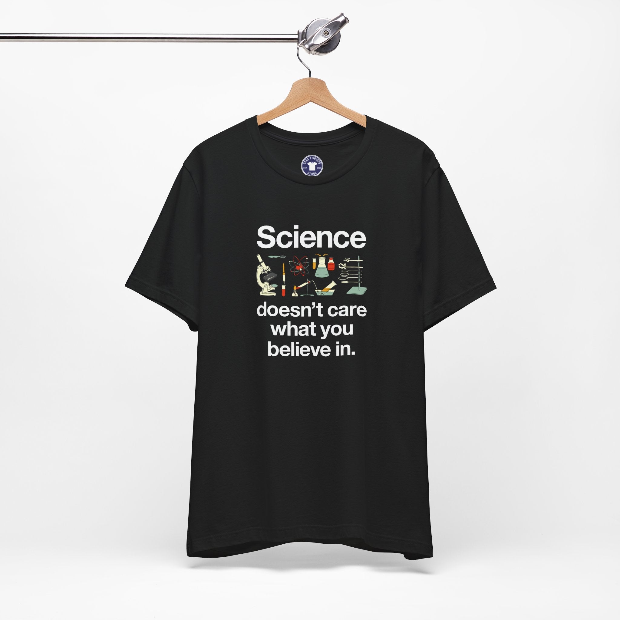Science Doesn't Care What You Believe In - Premium Unisex Crewneck T-Shirt