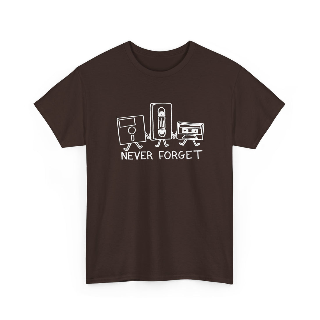 Never Forget Cassette Tapes Vhs Floppy Disks - Regular Unisex Crewneck T-Shirt